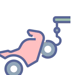 An icon of motorcycle showing motorcycle towing service